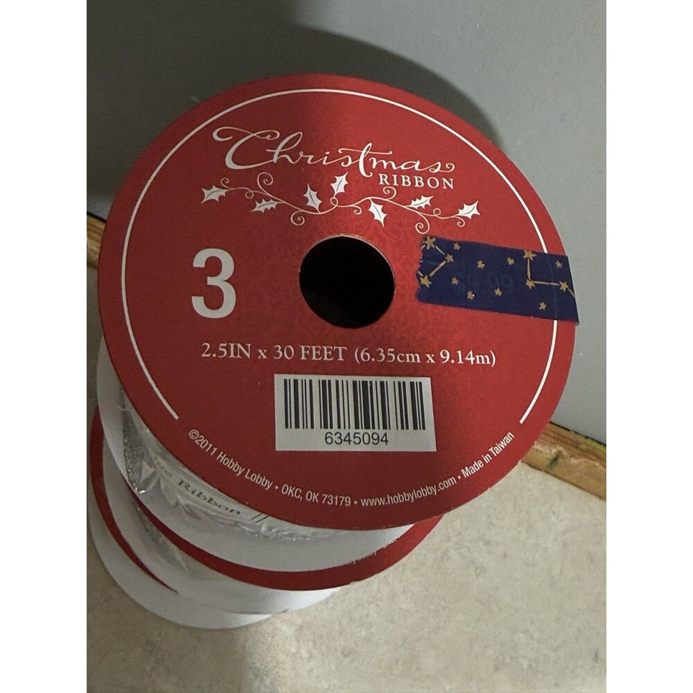 Jumbo Of 3 Ribbon 2.5in X 30 Ft Wired Edge - Picture 6 of 6